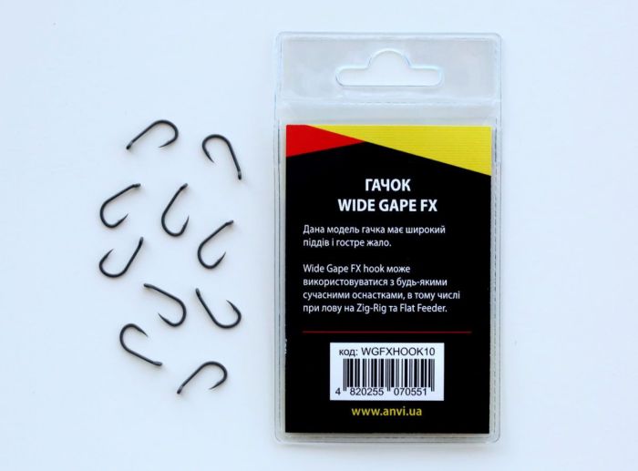Гачок короповий Anvi Wide Gape FX Hook №10 - 10 шт/уп