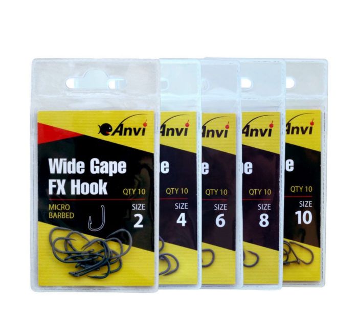 Гачок короповий Anvi Wide Gape FX Hook №10 - 10 шт/уп