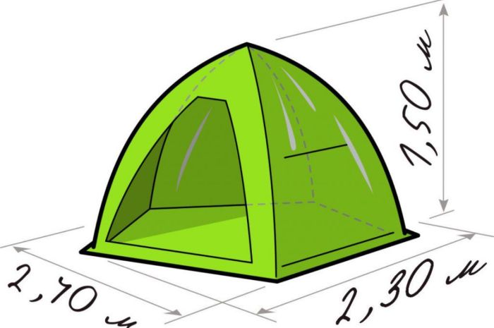 Палатка зимова Лотос «LOTOS 2» - 2-х місний - 240х230х150 - Зелений