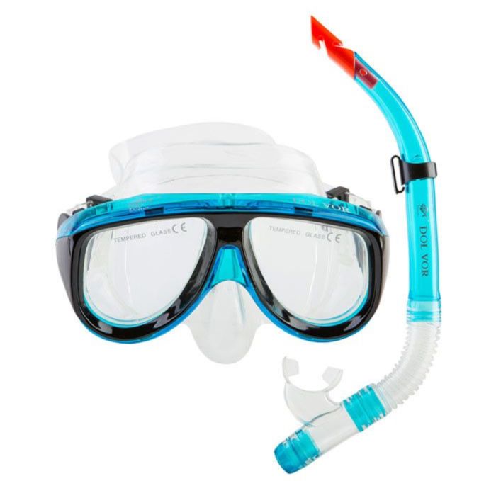 Маска та трубка Dolvor M213-1+SN52P - Комплект - Блакитний