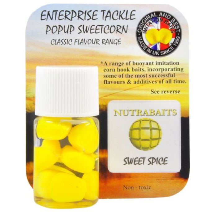 Кукурудза силіконова EnterPrise у дипі - Штучна - Sweet Spice Corn-Nutrabaits - Yellow - 8 шт/уп