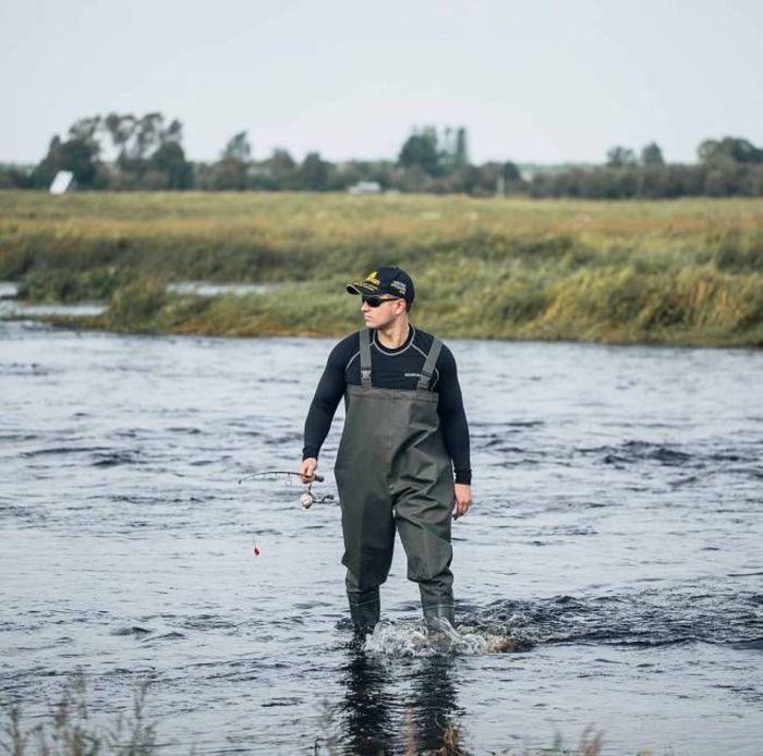 Напівкомбінезон для риболовлі, вейдерси Nordman 15 ПВХ + Вінітол - Оліва
