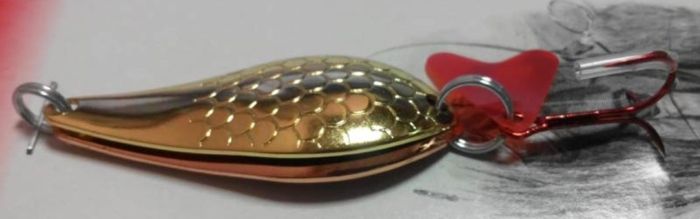 Блешня Spinnex Atom - Колискуча - Акустична - З лускою - 14 г - Золото/Медь