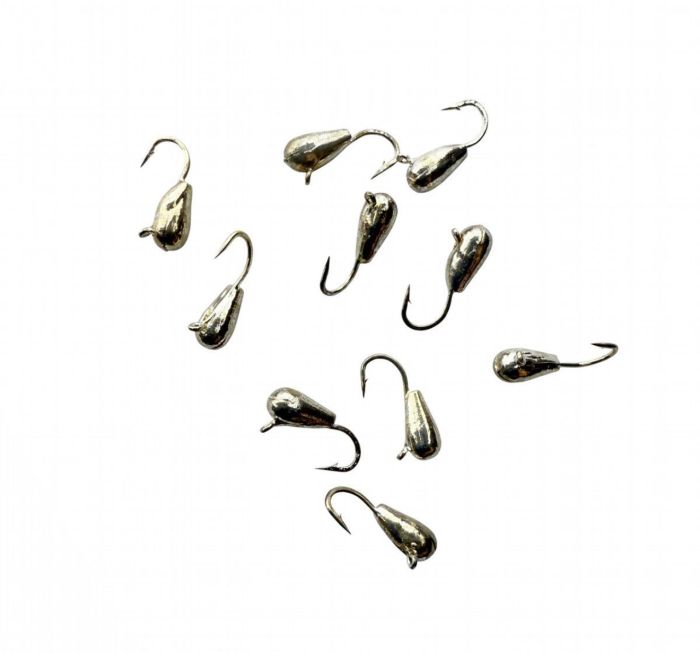 Мормишка Вольфрамова - Крапля Середня №3 - 0.5 г - Прибалтика - Срібло - 10 шт/уп