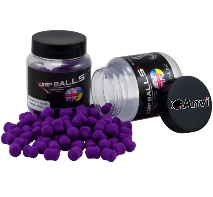 Бойли Carp Balls Wafters - Нейтральна плавучість - Ø10 мм - Cranberry Squid (Журавлина та Кальмар)