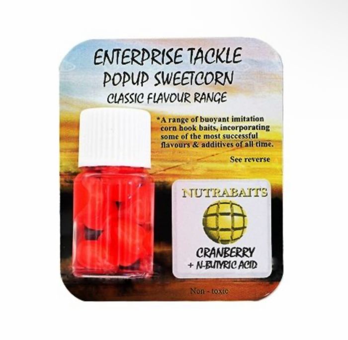 Кукурудза силіконова EnterPrise у дипі - Штучна - Cranberry + N-Butyric Acid Corn-Nutrabaits - Fluoro Red - 8 шт/уп