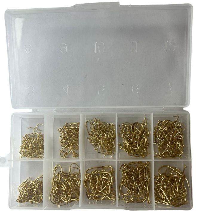 Набір гачків - Розміри 3-12 - 500 шт/уп - Золото