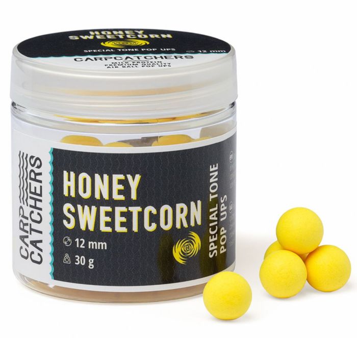 Бойли Carp Catchers Pop Ups Special Tone - Плаваючі - Ø12 мм - Natural Fluoro Yellow - Honey Sweetcorn