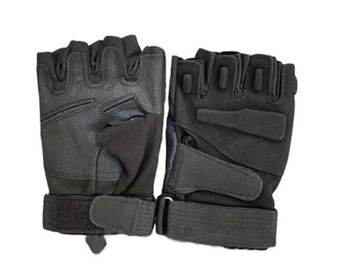 Рукавички тактичні ЗСУ - З відкритими пальцями - М'яка кістка - Чорний