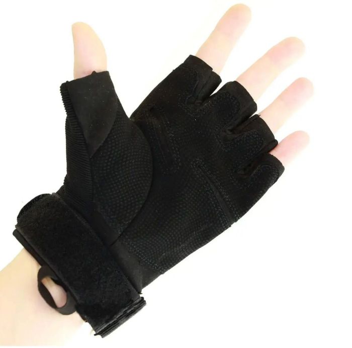 Рукавички тактичні ЗСУ - З відкритими пальцями - М'яка кістка - Чорний