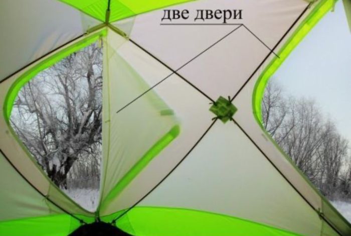 Палатка зимова Лотос Куб Класік С9 - Зелена (дуга - склопластикова арматура)