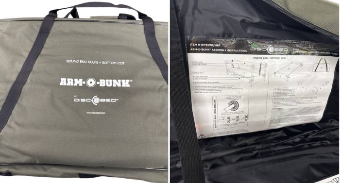 Ліжко туристичне складне універсальне Arm-O-Bunk - Двоярусне - 3в1 з органайзерами - З чохлом