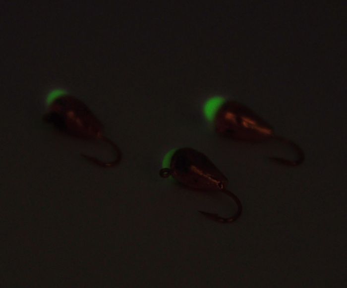 Мормишка Вольфрам Крапля з каменем - Мідь - 1,04 г, Гачок №12