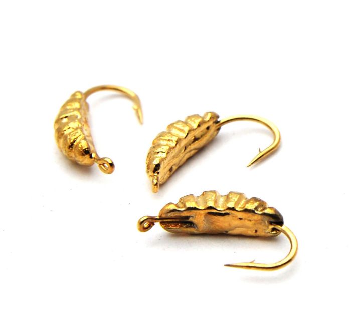 Мормишка Вольфрам Личинка - Золото - 1 г, Гачок №10