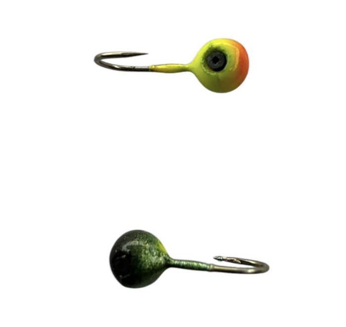 Мормишка Вольфрамова Hayabusa Куля - З кембриком - Фарбований - Зелений - 0,16 г, Гачок №18