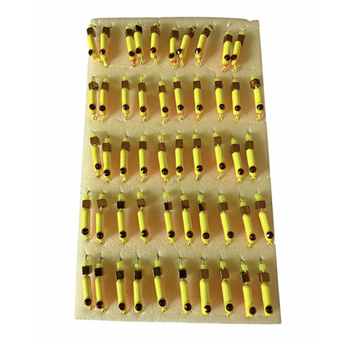 Мормишка Вольфрамова "Латишка" Гвоздик - Котяче око з кубиком золото - 0,5 г - МК1102