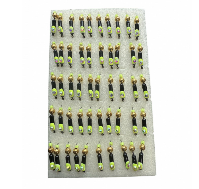 Мормишка Вольфрамова "Латишка" Гвоздик - Котяче око з кулькою золото - 0,5 г - МК1114