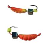 Мормишка Вольфрамова "Латишка" Личинка опариша - З кубиком хамелеон - Ø2,2 мм - 0,4 г - Червоний - Латвія