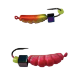 Мормишка Вольфрамова "Латишка" Личинка опариша - З кубиком хамелеон - Ø2,6 мм - 0,6 г - Червоний - Латвія