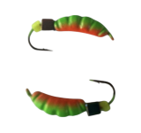 Мормишка Вольфрамова "Латишка" Личинка опариша - З кубиком хамелеон - Ø2,7 мм - 0,6 г - Зелено-червоний - Латвія