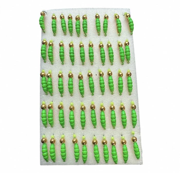 Мормишка Вольфрамова "Латишка" Личинка опариша - З кулькою золото - МК1085