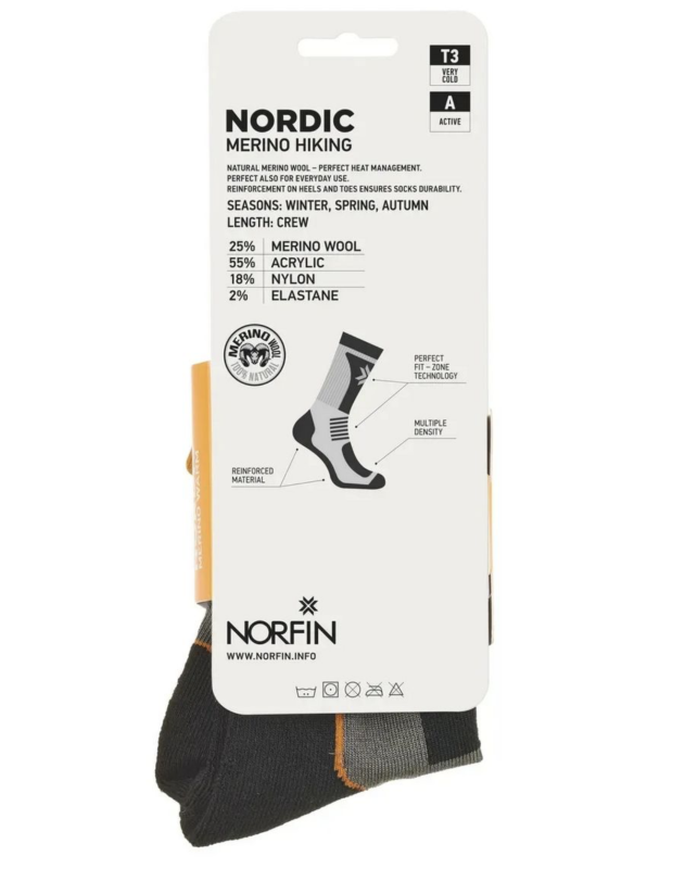 Шкарпетки Norfin T3A Nordic Merino Hiking Crew