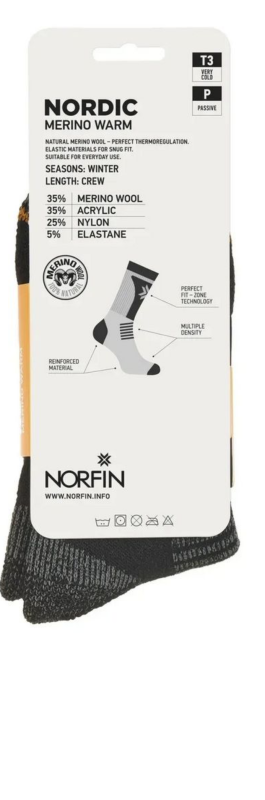 Шкарпетки Носки Norfin T3P Nordic Merino Warm Crew