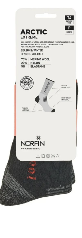 Шкарпетки Norfin T4P Arctic Merino Extreme Crew