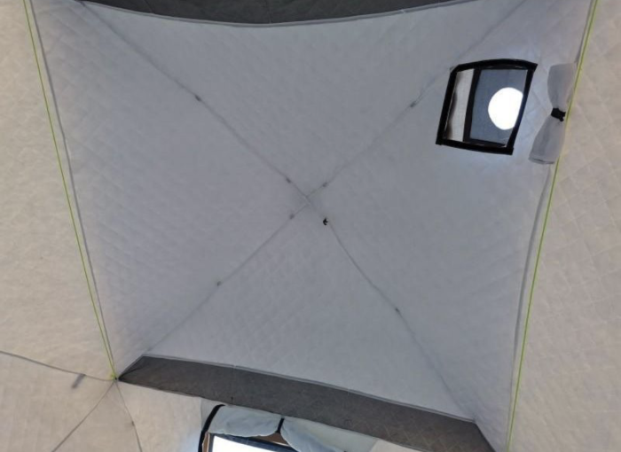 Намет-куб зимовий чотиришаровий Mircamping 2019 - 4-місний - Мобільна лазня з підлогою - Сіро-Помаранчева