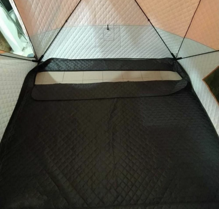 Намет-куб зимовий тришаровий утеплений Mircamping 2017А (Компакт) - 4-х місний - Мобільна лазня - З підлогою