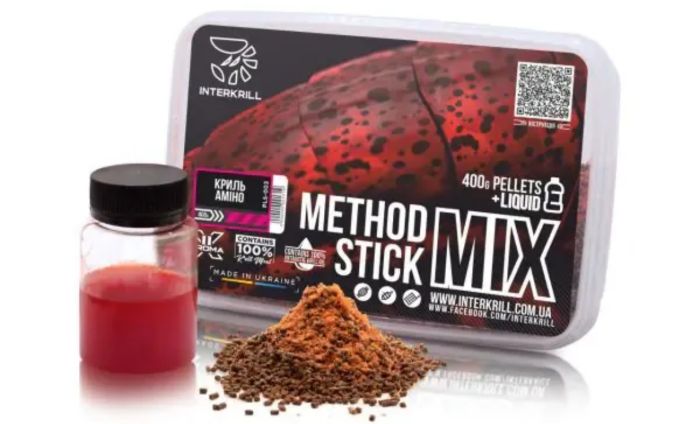 Пеллетс Interkrill Method Stick Mix 400 г Ліквід Кріль-Аміно 50 г