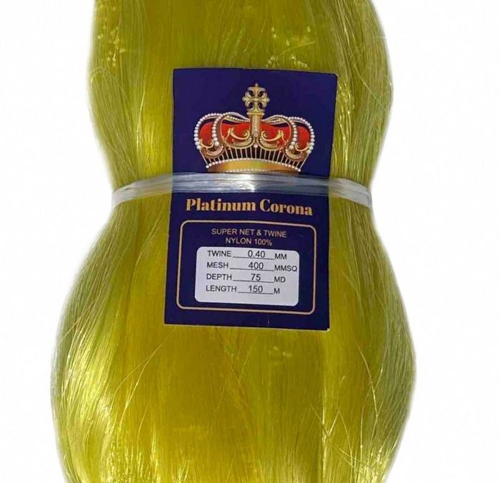 Сетеполотно поріжне Platinum Corona - Рибальська лялька - Лісочка - Ø0,40 мм - Жовтий - Висота 75 осередків - 150 м