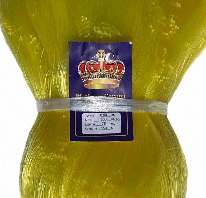 Сетеполотно поріжне Platinum Corona - Рибальська лялька - Лісочка Ø0,50 мм - Жовтий - Висота 75 осередків - 150 м